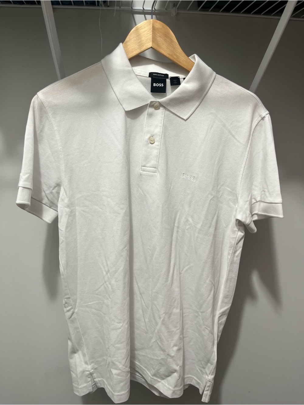 BOSS White Short-Sleeve Polo Shirt